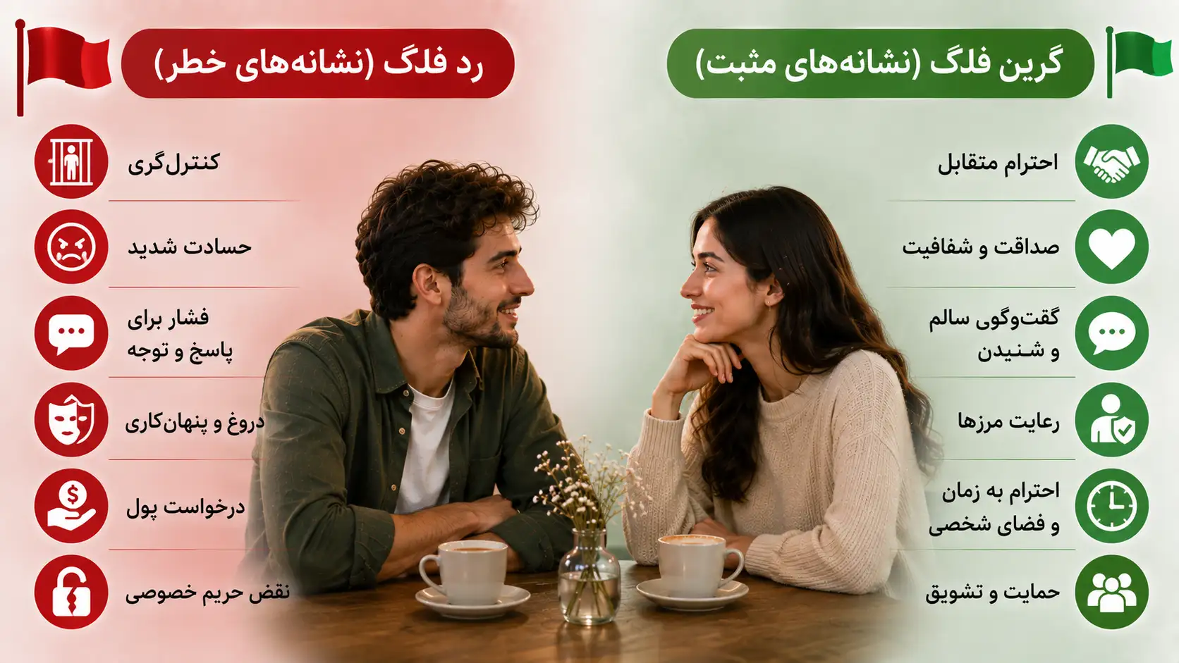 تفاوت رد فلگ و گرین فلگ در رابطه